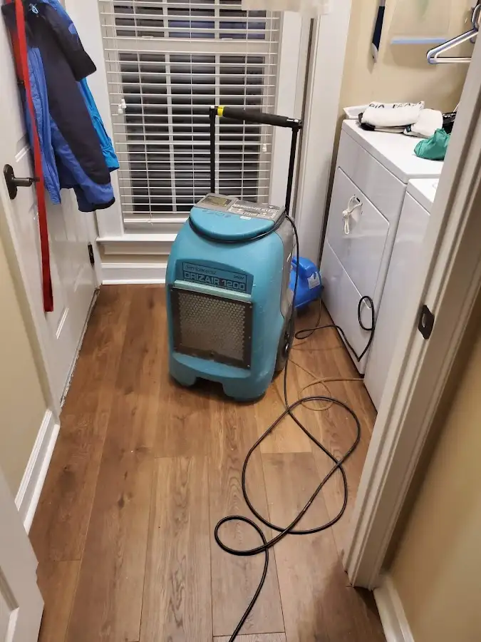 Commercial dehumidifier deployed for Flood Damage Cleanup in West Greenwich